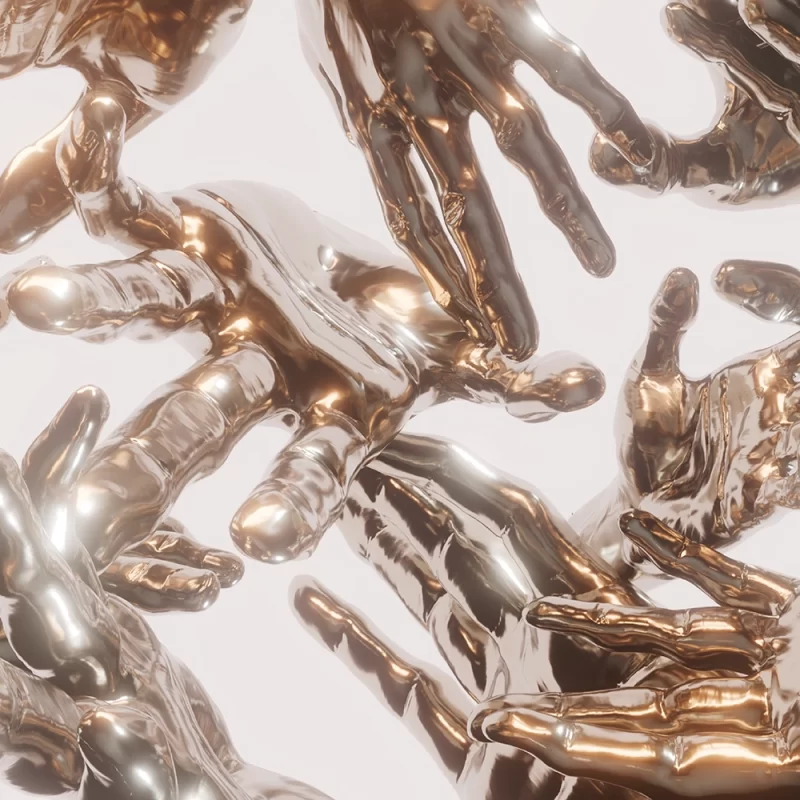 Future_Fluent- Metal reaching hands